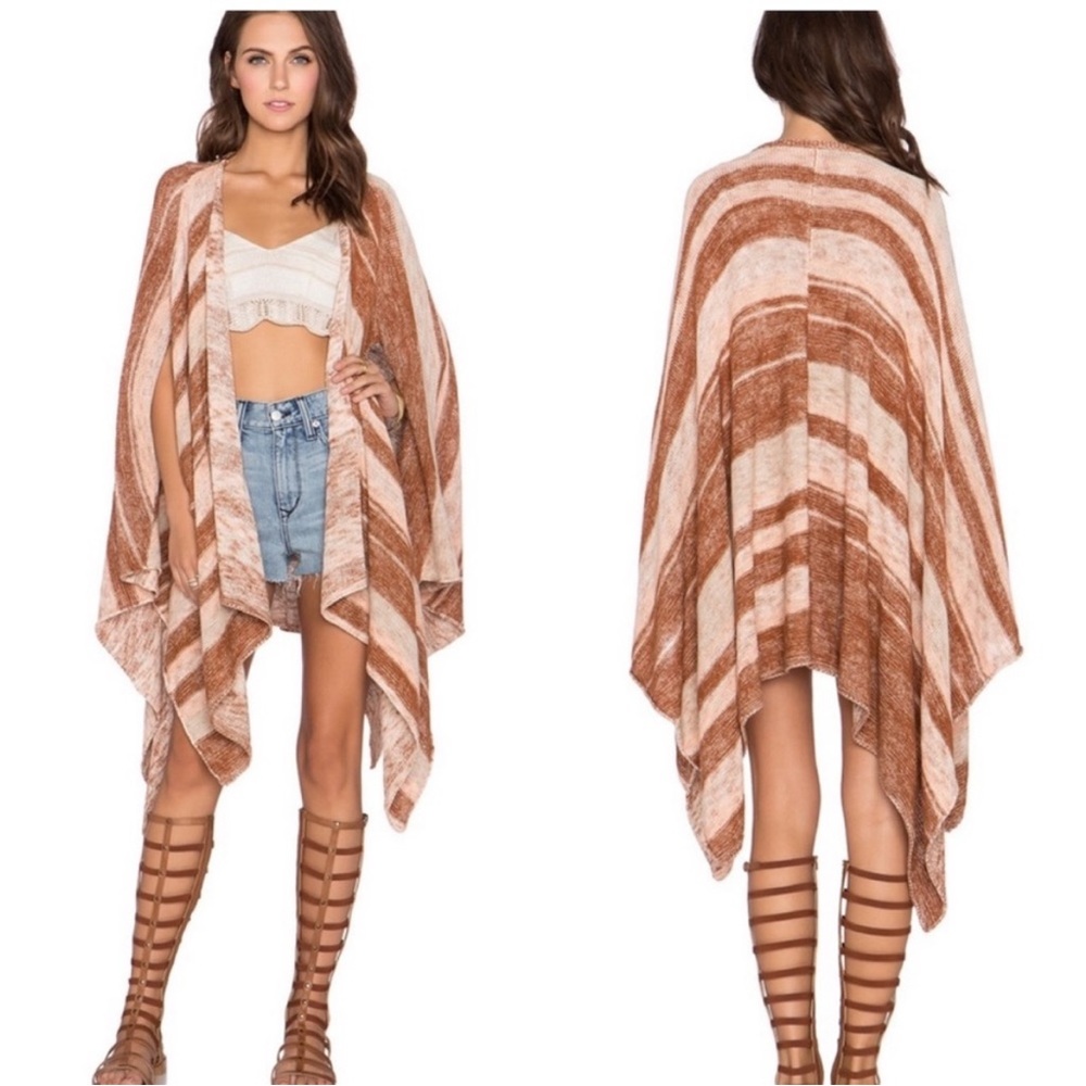 Free People Linen Knit Poncho
